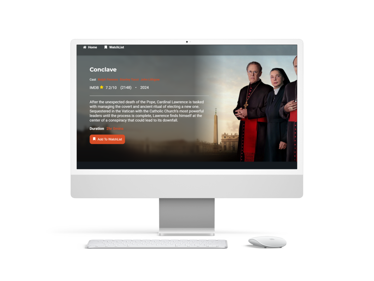 picture of a website with a movie poster